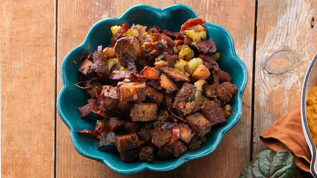 Stuffing med kalkonbacon & örter